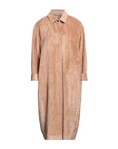 Cappellini By Peserico Woman Midi Dress Camel Size 6 Viscose, Polyamide In Beige