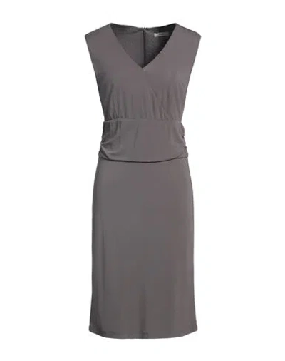 Cappellini By Peserico Woman Midi Dress Grey Size 10 Viscose