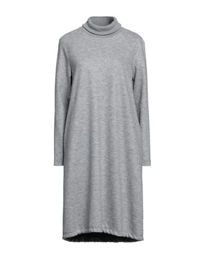 Cappellini By Peserico Woman Midi Dress Light Grey Size 6 Polyamide, Virgin Wool, Elastane