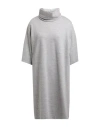 Cappellini By Peserico Woman Mini Dress Grey Size 10 Cotton, Virgin Wool, Polyamide, Silk, Elastane In Grey
