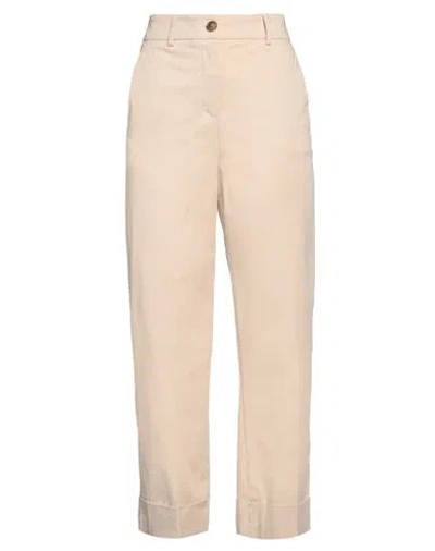 Cappellini By Peserico Woman Pants Beige Size 14 Cotton, Elastane