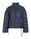Cappellini By Peserico Woman Puffer Navy Size 6 Polyamide In Blue