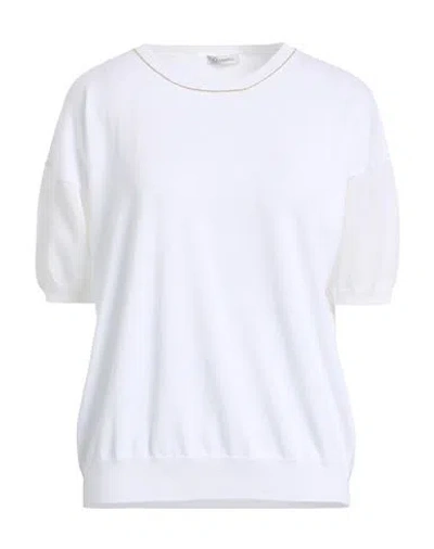 Cappellini By Peserico Woman Sweater White Size 10 Cotton, Polyurethane