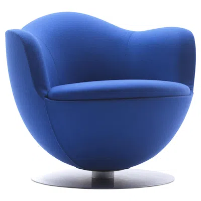 Pre-owned Cappellini Dalia Armchair In Blue Fixed Upholstery By Marcel Wanders For