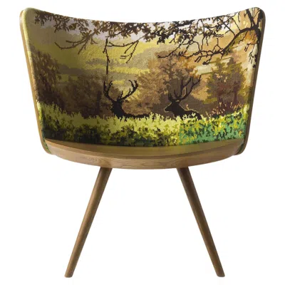Pre-owned Cappellini Embroidery Armchair In Autumn Finish By Johan Lindstén For  In Brown