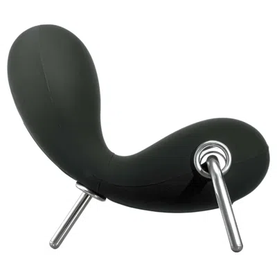 Pre-owned Cappellini Embryo Three-leg Armchair In Chromed Steel By Marc Newson For  In Black