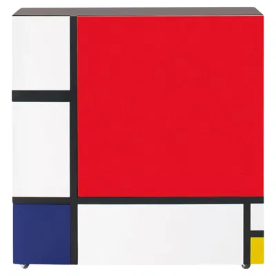 Pre-owned Cappellini Homage To Mondrian Cabinet By Shiro Kuramata For  In Red