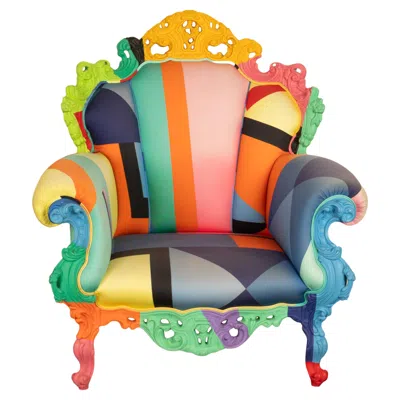 Pre-owned Cappellini Italian Postmodern Proust Geometrica Armchair Alessandro Mendini By  In Brown