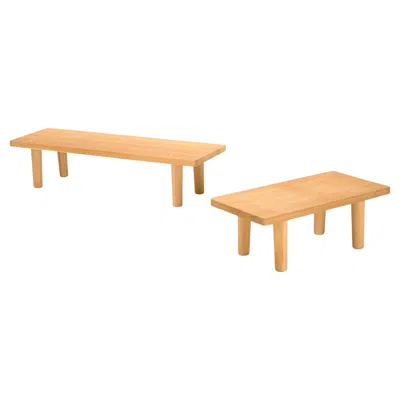 Pre-owned Cappellini Jasper Morrison Oak Model "module" Series Stacking Tables For  Italy In Brown
