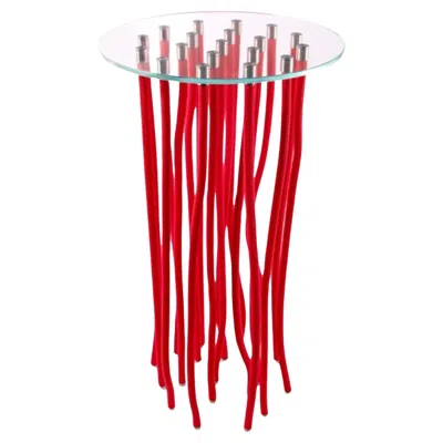 Pre-owned Cappellini Org Console In Transparent Glass By Fabio Novembre For  In Red