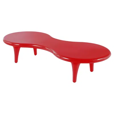 Pre-owned Cappellini Orgone Low Table In Fiberglass By Marc Newson For  In Red