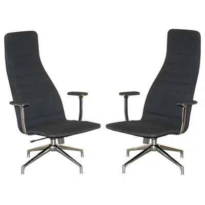 Pre-owned Cappellini Pair Of  Lotus Office Lounge Armchairs By Jasper Morrison In Black