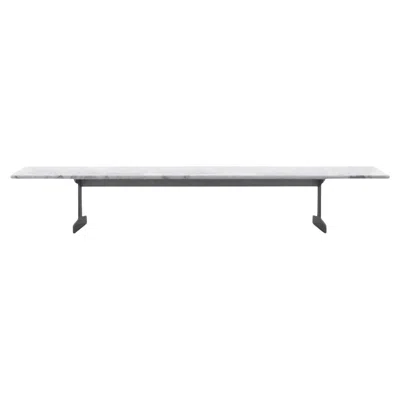 Pre-owned Cappellini Simplon Coffee Table In Carrara Marble Top By Jasper Morrison For  In Brown