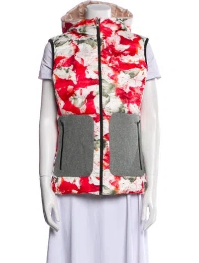 Pre-owned Capranea Printed Down Jacket In Neutral