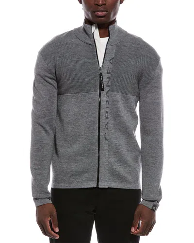 Capranea Titlis Full Zip Wool Mock Neck Sweater In Gray