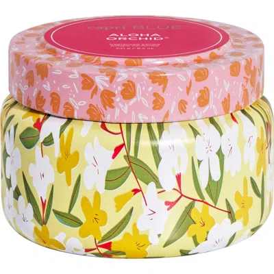 Capri Blue Aloha Orchid Pattern Play Travel Tin Candle