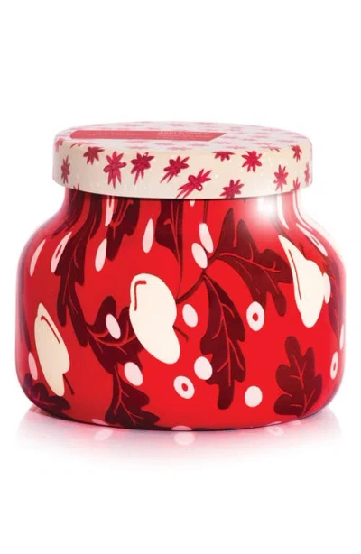 Capri Blue Apple Cider Social Holiday Pattern Play Petite Jar Candle In Red
