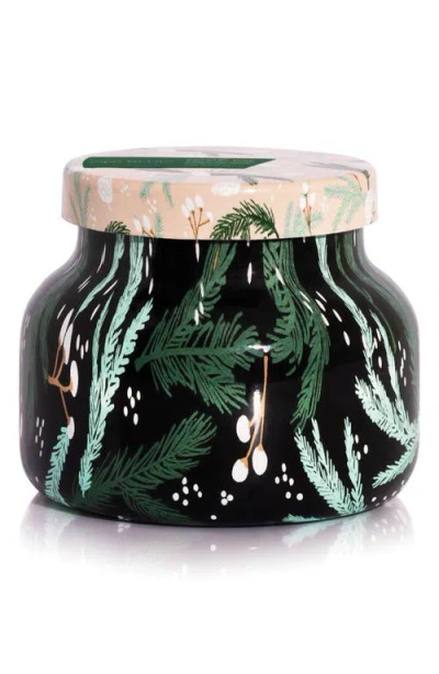 Capri Blue Crystal Pine Holiday Pattern Play Petite Jar Candle In Black