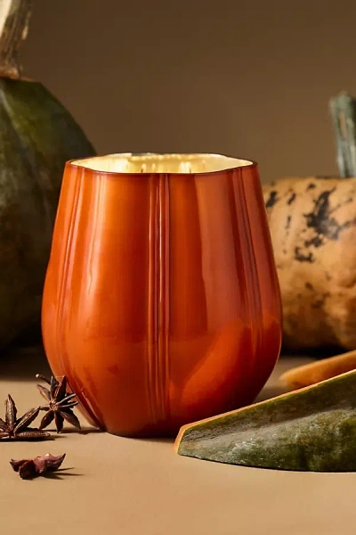 Capri Blue Pumpkin Clove Glass Decorator Candle In Orange