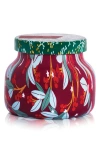 Capri Blue Tinsel & Spice Holiday Pattern Play Petite Candle In Red