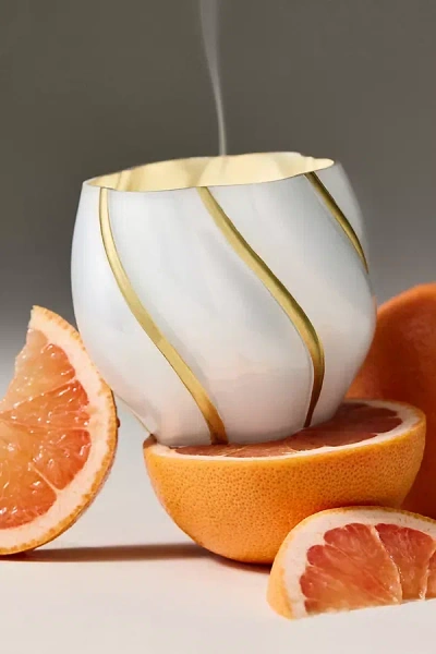 Capri Blue Volcano Swirl Decorator Candle In White