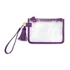 Capri Designs Game Day Clear Tassel Wristlet In Purple In Purple