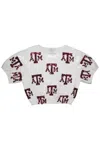Capri Designs Texas A & M University Sequin Game Day Top In White In White