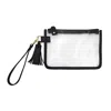 Capri Designs Women's Game Day Clear Tassel Wristlet In Black In Black