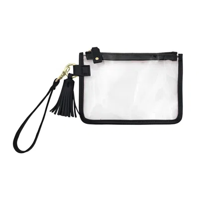 Capri Designs Women's Game Day Clear Tassel Wristlet In Black