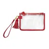 Capri Designs Women's Game Day Clear Tassel Wristlet In Red In Red