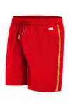 Capri Swim™ Men's Gold / Red Scarlet Swim Trunk In Multi
