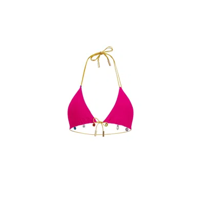 Capri Swim™ Women's Pink / Gold / Blue Aquessa Reversible Gemstone Bikini Top - Neon Pink & Neon Teal - Limited 