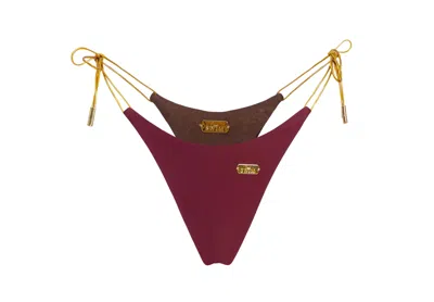 Capri Swim™ Women's Red Wine / Chocolate Thongkini Bottom