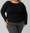 Capsule 121 Bell Long Sleeve Crew Neck Tee - Plus In Black In Black