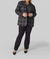 Capsule 121 Buffalo Plaid Long Sleeve Jacket - Plus In Black Grey Combo In Gray