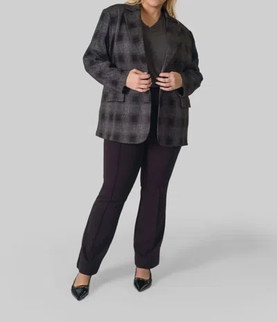 Capsule 121 Buffalo Plaid Long Sleeve Jacket - Plus In Black Grey Combo