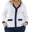 Capsule 121 Hilda Long Sleeve V-neck Jacket - Plus In White In Multi