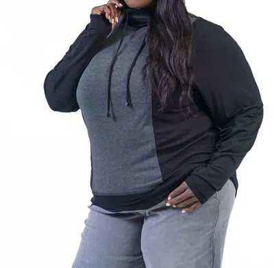 Capsule 121 Jet Star Long Sleeve Tee - Plus In Black Grey Combo