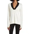 CAPSULE 121 REDSTONE SWEATER IN IVORY WITH BLACK