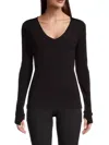 CAPSULE 121 WILSON V NECK TOP IN BLACK