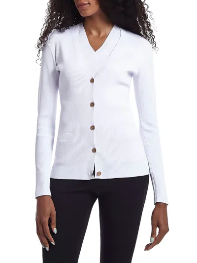 Capsule 121 Women's Cunningham Ribbed Cardigan In White