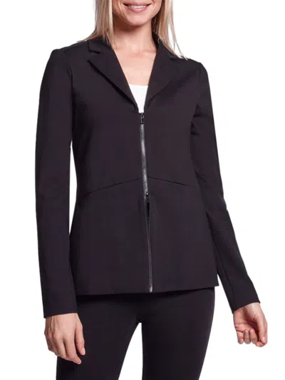 Capsule 121 Women's Granat Notch Lapel Zip Up Jacket In Black