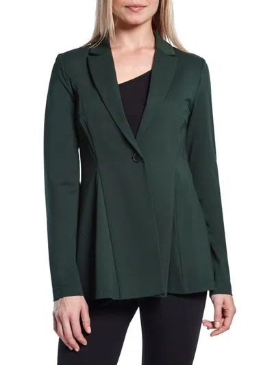 Capsule 121 Women's Lyman Notch Lapel Godet Jacket In Heather Green