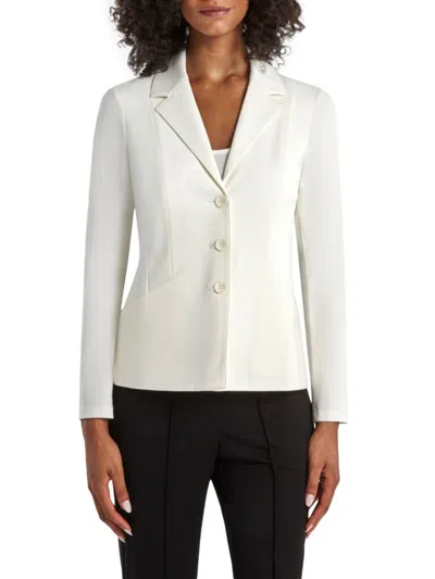 Capsule 121 Women's Sight French Knit Button-front Blazer In Ivory