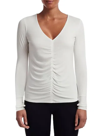 Capsule 121 Women's Stafford Ruched V Neck Top In White