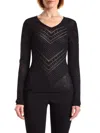 Capsule 121 Women's The Consideration Chevron-knit Sweater In Black