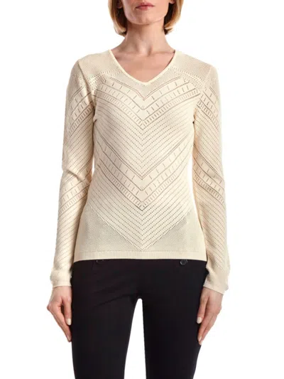 Capsule 121 Women's The Consideration Chevron-knit Sweater In Cream