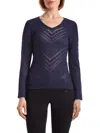 Capsule 121 Women's The Consideration Chevron-knit Sweater In Navy