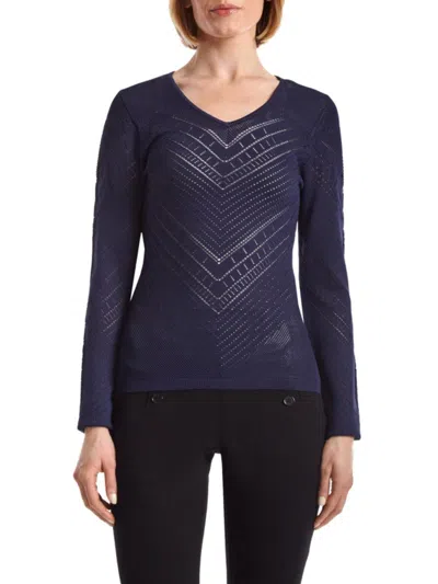 Capsule 121 Women's The Consideration Chevron-knit Sweater In Navy