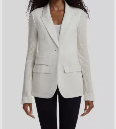 Pre-owned Capsule $388  121 Women's Ivory Lovell Knit Single-breasted Jacket Size Xl In White